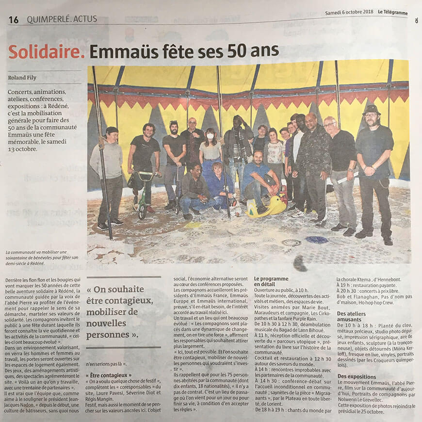 50e Anniversaire d'Emmaüs Rédéné par 7g7mm